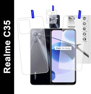 DESIBUZZ Front and Back Tempered Glass for Realme C35, {Flexible}, Camera Lens