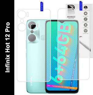 DESIBUZZ Front and Back Tempered Glass for Infinix Hot 12 Pro, {Flexible}