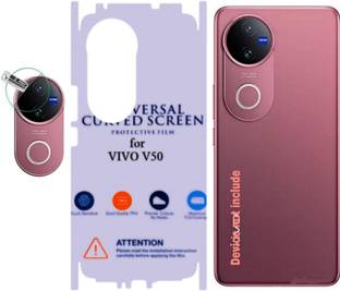 Shreejee Back Screen Guard for VIVO V50 5g back MEMBRANE glossy back and side full back panel protector With CAMERA LENS GLASS Protector