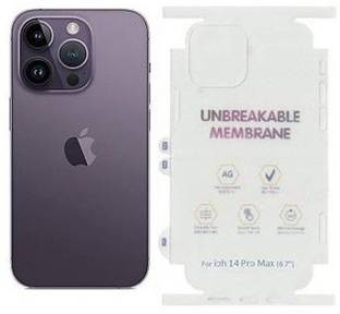 yuvu77 Back Screen Guard for Apple iPhone 14 Pro, Membrane 360 coverage, unbreakable membrane