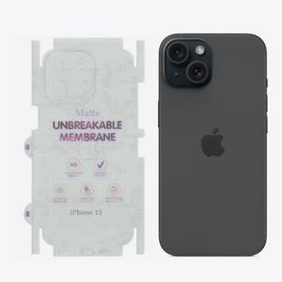 MZKART Back Screen Guard for iPhone 15 Matte Transparent Skin Protector With Sides Coverage