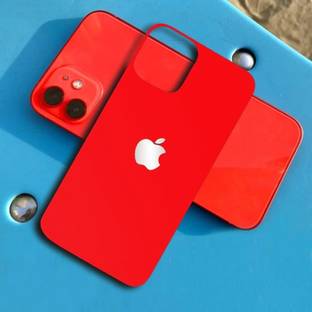 CallSmith Back Tempered Glass for Apple iPhone 12 Red Ultra Glossy White Back Tempered Glass, With Apple Logo