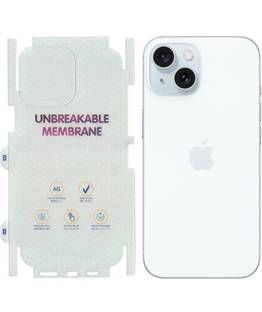 yuvu77 Back Screen Guard for Apple iPhone 15, Membrane with 360 coverage, unbreakable membrane