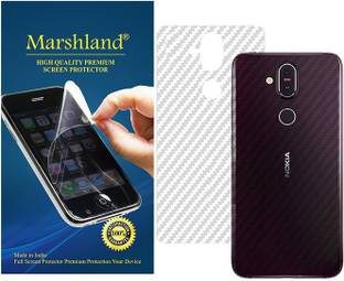 MARSHLAND Back Screen Guard for nokia 8.1, 3D Carbon Fiber Back Screen Protector Anti Scratch Transparent