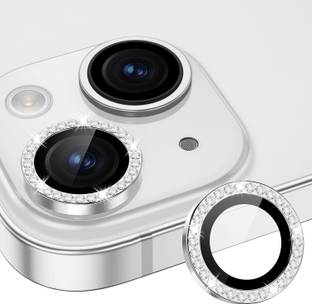 prozzile Camera Lens Protector for Premium HD Tempered Bling Diamond Screen Protector Metal Individual Ring