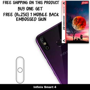 ARBAN Camera Lens Protector for Infinix Smart 4 FREE 1 3D EMBOSSED SKIN FOR MOBILE BACK WITH CUT C1S010