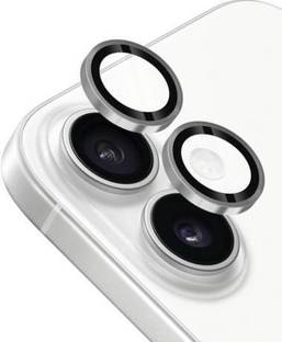 A3sprime Camera Lens Protector for Apple iPhone 16, |Edge To Edge Full Coverage 9H Hardness Shaped Tempered Glass with Metal Ring Guard Camera Lens Protector|