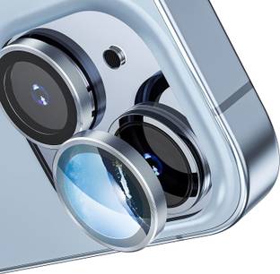 LOWCOST ASM Camera Lens Protector for Apple iPhone 14, Apple iPhone 14 Blue Camera Lens Protector, Premium Aluminum Alloy Metal Ring Lens Protector