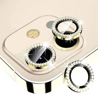 Maxboost Back Camera Lens Glass Protector for iPhone 12 Mini Full Coverage Metal Camera Lens Ring Protector (Gold)