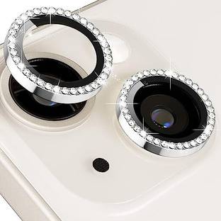 RADHYA Camera Lens Protector for iPhone 13/13 Mini Daimond Camera Ring Silver