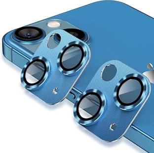 CASENED Camera Lens Protector for iPhone 13 / iPhone 13 Mini Metal Rings Back Camera Lens Protector | Anti Scratch | HD Tempered Glass Metal Camera Screen Protector clear