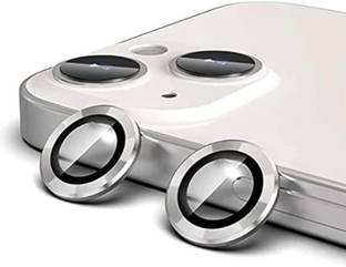 lazzymoby Camera Lens Protector for Apple iPhone 14, 3D Silver Color, Proper Fitting at Camera Ring