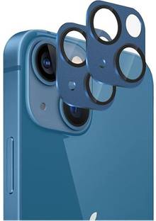 casual need Camera Lens Protector for Compatible for iPhone 13 / iPhone 13 Mini, Premium Metal and Tempered Glass Strong Adhesion HD Anti-Scratch Full Coverage [No Affect on Night Shots] - Blue