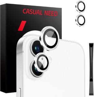 casual need Camera Lens Protector for , iPhone 16 / iPhone 16 Plus Bling, 9H Tempered Glass Camera Cover Screen Protector with Metal Ring, [Scratch-Resistant] [HD Clarity]