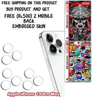 SOMTONE Camera Lens Protector for Apple iPhone 14 Pro Max WITH FREE 500 RUPEES 2 3D EMBOSSED SKIN FOR MOBILE BACK CS124