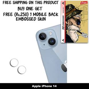 SOMTONE Camera Lens Protector for Apple iPhone 14 FREE 1 3D EMBOSSED SKIN FOR MOBILE BACK C1S001