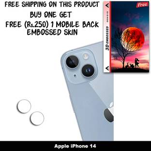 ARBAN Camera Lens Protector for Apple iPhone 14 FREE 1 3D EMBOSSED SKIN FOR MOBILE BACK WITH CUT C1S010