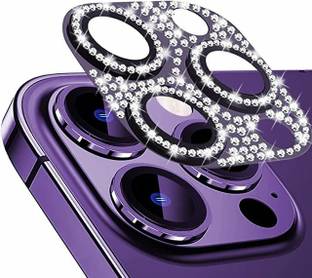 LOWCOST ASM Camera Lens Protector for iPhone 14 Pro Max, iPhone 14 Pro Camera Lens Protector, Keep Original Camera Glass Diamond Metal Camera Lens Screen Cover for iPhone 14 Pro Max Purple