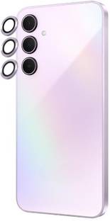 A3sprime Camera Lens Protector for SAMSUNG Galaxy A35 5G, |Full Coverage 9H Surface Hardness Tempered Glass with Metal Ring Guard Camera Lens Protector|, (Color - Pink)