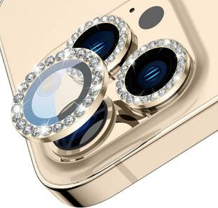 Evett Back Camera Lens Ring Guard Protector for iPhone 11 Pro Max Diamond Stones Ring Protector Gold
