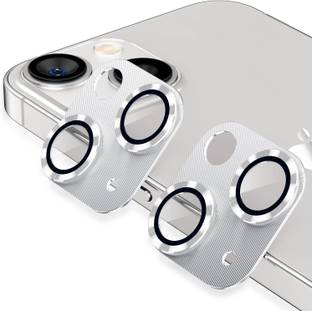 CASENED Camera Lens Protector for iPhone 13 / iPhone 13 Mini Metal Rings Back Camera Lens Protector | Anti Scratch | HD Tempered Glass Metal Camera Screen Protector clear