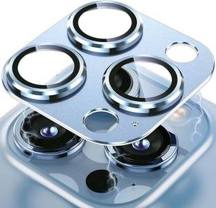 casual need Camera Lens Protector for iPhone 13 Pro/iPhone 13 Pro Max [Strong Adsorption] [Drop Protection] Metal Ring Tempered Glass Rear Camera Screen Cover - Blue