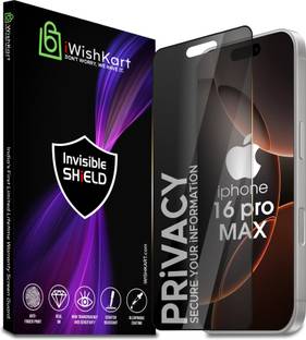 iWishKart Edge To Edge Screen Guard for Apple iPhone 16 Pro Max, Privacy Military grade Edge to Edge gorilla glass, i Phone 16promax / 16promax / iphone16promax