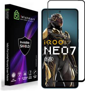 iWishKart Edge To Edge Tempered Glass for iQOO Neo 7 5G, iQOO Neo 7 Pro, Premium Military grade Edge to Edge Premium gorilla temper black glass screenguard with Self Installation Guide - Wet & Dry wipes, Dust Absorber [With Warranty] mobile ka gilas cover