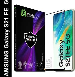 iWishKart Edge To Edge Screen Guard for SAMSUNG Galaxy S21 FE 5G, S21fe, Premium Military grade Edge to Edge Premium gorilla temper / tg black glass screenguard with Self Installation Guide - Wet & Dry wipes, Dust Absorber [With Warranty] mobile ka gilas cover