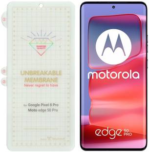 TouchTrove Edge To Edge Screen Guard for Motorola Edge 50 Fusion 5G Unbreakable Hydrogel Membrane TPU Clear Front Screen Protector