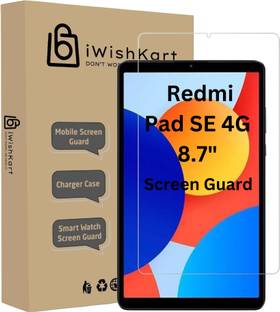 iWishKart Edge To Edge Tempered Glass for Redmi Pad SE 4G 8.7 Inch, PadSE 4G, Premium Military grade Edge to Edge Premium gorilla temper / tg black glass screenguard with Self Installation Guide - Wet & Dry wipes, Dust Absorber [With Warranty] tab / tablet ka gilas cover | Premium Accessories