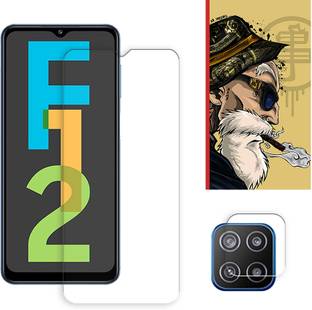 ARBAN Edge To Edge Tempered Glass for Samsung Galaxy F12 4G Tempered Glass Screen Protector | Anti-Scratch | Edge to Edge Full Coverage | 9H Hardness ( 1 FRONT SCREEN GUARD + 1 CAMERA LENS PROTECTOR + 1 FREE BACK EMBOSSED SKIN001 )