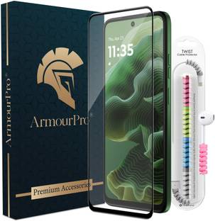 ArmourPro Edge To Edge Tempered Glass for Motorola G35 5G, Motorola G35, Moto G35 5G, Moto G35, OG Tempered Glass with Cable Protector