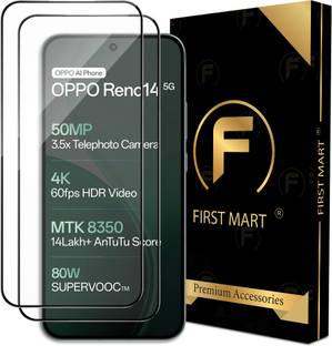 FIRST MART Edge To Edge Tempered Glass for Oppo Reno 14 5G, Oppo Reno 14, Reno 14