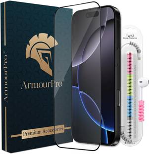 ArmourPro Edge To Edge Tempered Glass for iPhone 17, Apple iPhone 17, 16 Pro, iPhone 16 Pro, Apple iPhone 16 Pro, OG Tempered Glass with Cable Protector