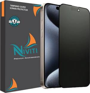 Niviti Edge To Edge Tempered Glass for Apple iPhone 15 Privacy Glass With Installation Kit