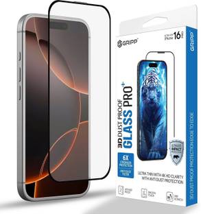 Gripp Edge To Edge Tempered Glass for Apple iPhone 16 Pro (6.3"), Speaker Dust-Proof 3D Edge to Edge Full Screen Coverage & 9H Hardness Screen Protector