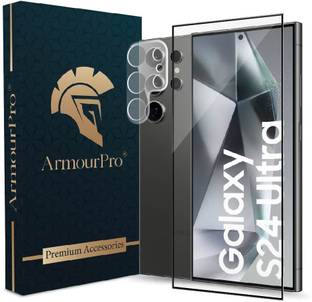 ArmourPro Edge To Edge Tempered Glass for Samsung Galaxy S24 Ultra 5G, Samsung Galaxy S24 Ultra, Samsung S24 Ultra 5G, Samsung S24 Ultra, (1 OG Tempered Glass and 1 Camera Lens)