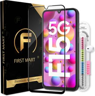 FIRST MART Edge To Edge Tempered Glass for Samsung Galaxy F15 5G, Samsung F15, Samsung Galaxy F15, Samsung F15 5G, OG Tempered Glass with Cable Protector
