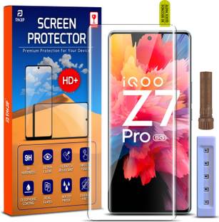 FAVJIP Edge To Edge Tempered Glass for IQOO Z7 PRO 5G, Vivo V30 Pro 5G, Vivo V30 5G, Vivo V29 Pro 5G, Vivo V29 5G, Vivo V29e 5G, Vivo V30e 5G, Vivo T2 Pro 5G, 3D Curved UV Liquide Glue Screen Protector with Easy Installation Kit