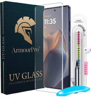 ArmourPro Edge To Edge Tempered Glass for Motorola Edge 60 Fusion 5G, Motorola Edge 60 Fusion, Edge 60 Fusion 5G, UV Glue Tempered Glass with Cable Protector