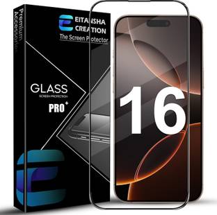 EITANSHA CREATION Edge To Edge Tempered Glass for Apple iPhone 16, iPhone 16, Apple iPhone 15, Apple iPhone 15