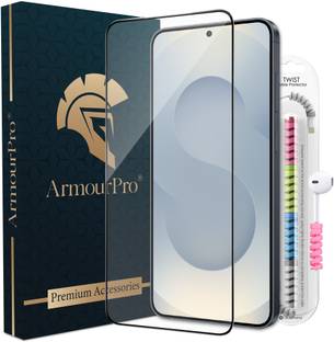 ArmourPro Edge To Edge Tempered Glass for Samsung Galaxy S25 5G, Samsung Galaxy S25, Samsung S25 5G, Samsung S25, OG Tempered Glass with Cable Protector