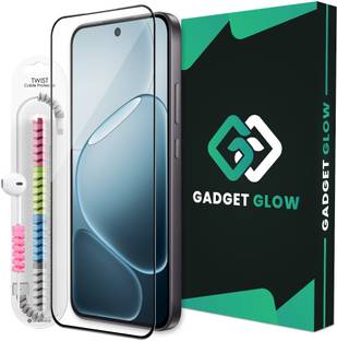 Gadget Glow Edge To Edge Tempered Glass for Oppo F31 Pro 5G, Oppo F31 Pro, OG Tempered Glass with Cable Protector