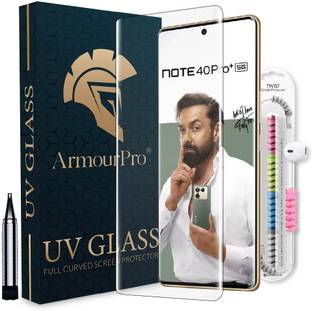 ArmourPro Edge To Edge Tempered Glass for Infinix Note 40 Pro Plus 5G, Infinix Note 40 Pro Plus, Infinix Note 40 Pro 5G, Infinix Note 40 Pro, Note 40 Pro Plus 5G, 1 UV Glue Tempered Glass with 1 Cable Protector