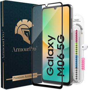 ArmourPro Edge To Edge Tempered Glass for Samsung Galaxy M06 5G, Samsung Galaxy M06, Samsung M06 5G, Samsung F06 5G, OG Tempered Glass with Cable Protector