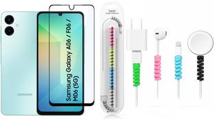 Bodoma Edge To Edge Tempered Glass for Samsung Galaxy A06 5G, SAMSUNG Galaxy F06 5G, Samsung Galaxy M06 5G with Cable protector