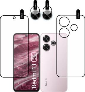 MOBKAVACH Edge To Edge Tempered Glass for REDMI 13 5G WITH CAMERA LENS PROTECTOR