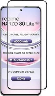 EITANSHA CREATION Edge To Edge Tempered Glass for realme NARZO 80 Lite 5G, Realme NARZO 80 Lite
