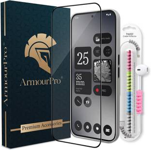 ArmourPro Edge To Edge Tempered Glass for Nothing Phone (2A) 5G, Nothing Phone 2A, Nothing Phone (2A) 5G Special Edition, Nothing 2A Special Edition, Nothing 2A 5G, OG Tempered Glass with Cable Protector